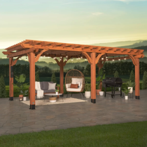 Backyard Discovery Beaumont Cedar Pergola, 20 ft x 12 ft, with PowerPort