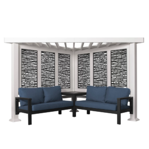Backyard Discovery Ridgedale Steel Pergola with Built-In Conversation Seating