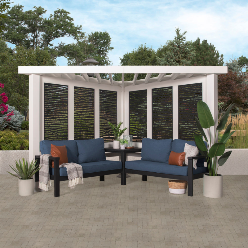 Backyard Discovery Ridgedale Steel Pergola with Built-In Conversation Seating