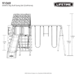 Lifetime Big Stuff Steel Swing Set with Clubhouse and 9 ft Wavy Slide